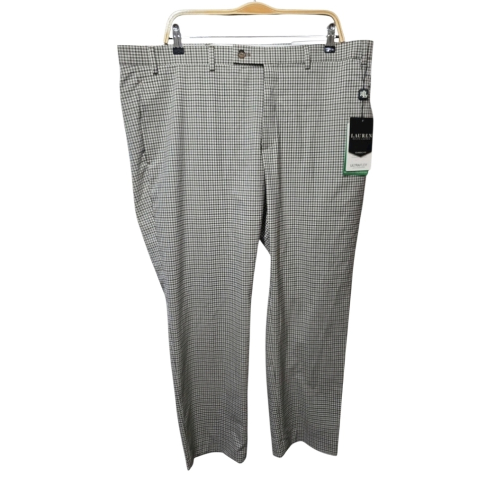 NWT Ralph Lauren Pants Men Sz 40Wx30L Gray Multicolor Classic Fit Ultra Flex